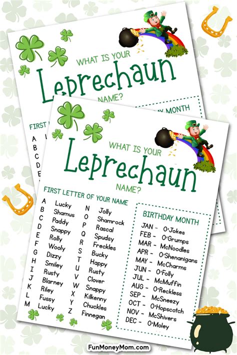What Is Your Leprechaun Name Free St Patricks Day Printable