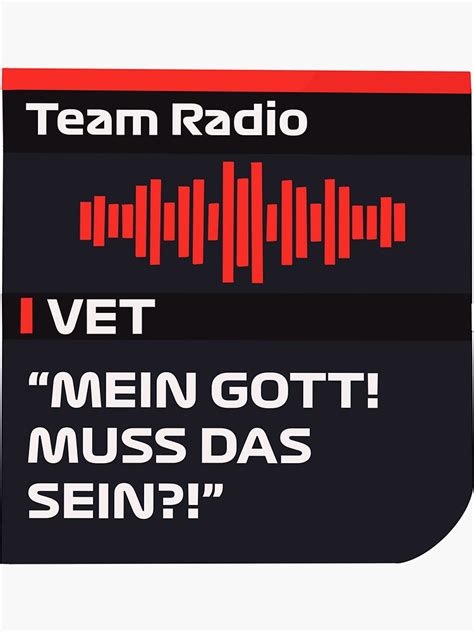 Sebastian Vettel Mein Gott Muss Das Sein Formula Sticker Sticker For Sale By
