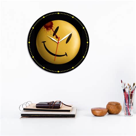 Smiley Face Clock Pinback Badge Smile Items Smile Clocks Etsy