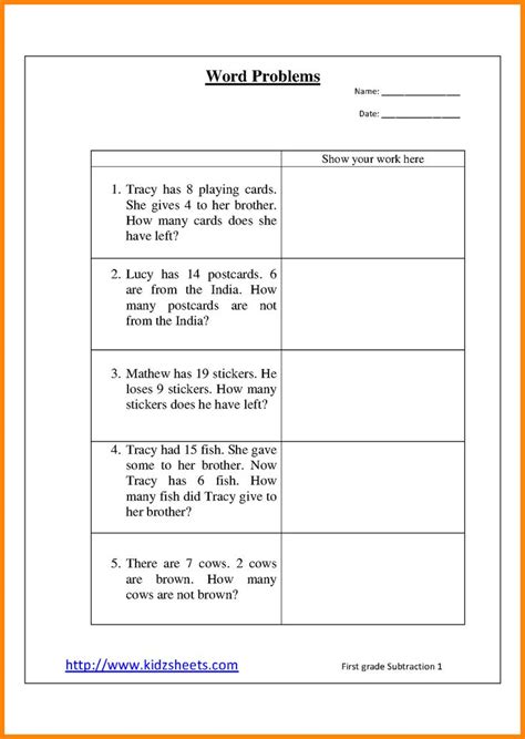 1St Grade Measurement Worksheets - Math Worksheet for Kids | Math word