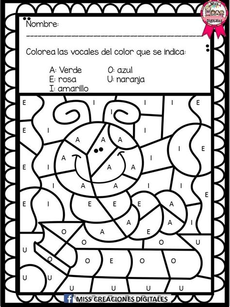 Colorea y descubre el dibujo con sílabas letras y números para preescolar y primaria Artofit