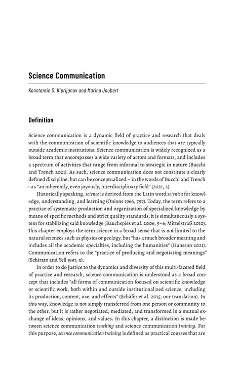 Pdf Science Communication