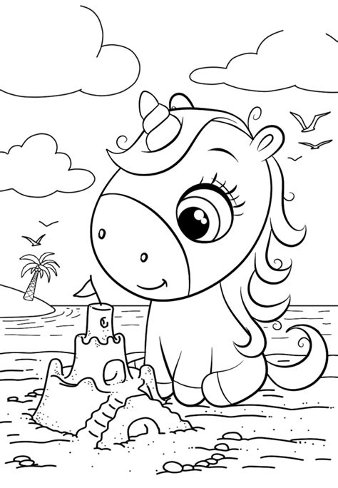Free cute unicorn coloring page printable. Cute unicorn coloring pages - YouLoveIt.com