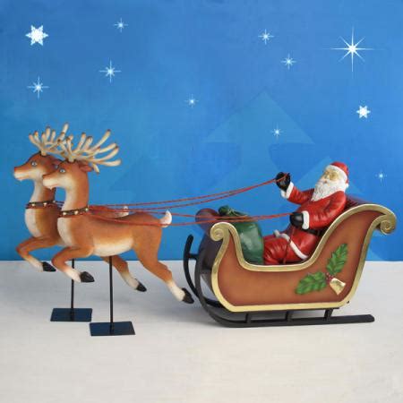 6.75'' h x 2.25'' w x 6'' d 66.5in. High Outdoor Sleigh Reindeer Pair - Set of Two