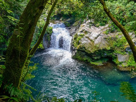 Tropical Waterfall On The Langevin River La Reunion Island