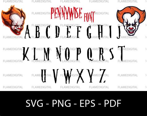 Pennywise Font Svg Pennywise Alphabet Pennywise Letters Etsy Horror