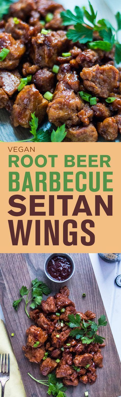 Instead of forming the seitan into oval shapes, use scissors to cut the dough into small wing sized pieces (they will almost double in size, so keep them on the smaller size). Root Beer Barbecue Seitan "Wings" | Recipe | Vegan bbq ...