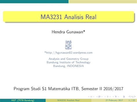 PDF MA3231 Analisis Real PDF File9 1 Turunan Fungsi Di Suatu