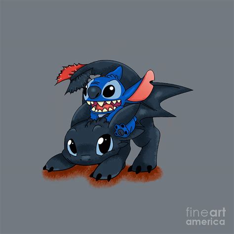 Stitch Toothless Crossover Drawing By Oman Wardi