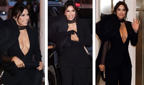 Eva Longoria Risks Wardrobe Malfunction In Very Low Cut Suit On Cannes Opening Night