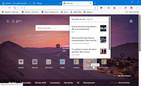 How To Disable Quick Links On New Tab Page In Microsoft Edge