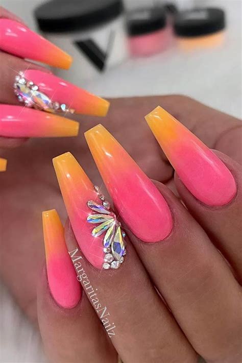 Fabulous Summer Nails With Orange Pink Cobphotos
