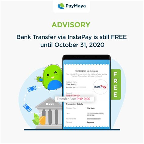 Wire transfer, bank transfer, or credit transfer, is a method of electronic funds transfer from one person or entity to another. Paymaya extends free bank transfers via Instapay until Oct ...
