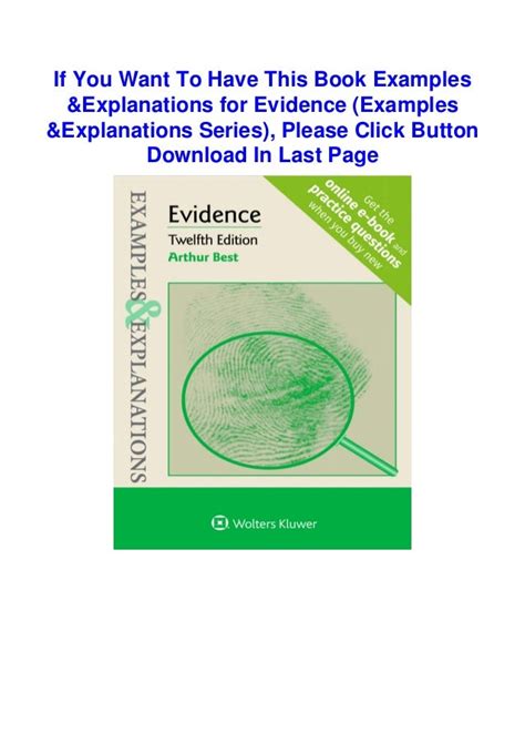 Textbook Examples And Explanations For Evidence Examples And Explanations