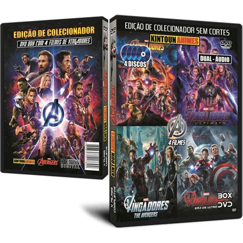 DVD Box Os Vingadores Com 4 Filmes Dublados Shopee Brasil