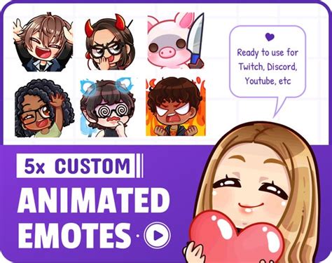 5x Custom Animated Emotes Animation Emoji For Twitch Etsy