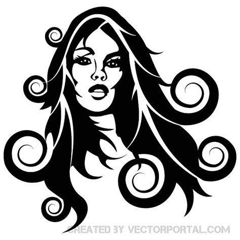 girl with curly hair royalty free stock svg vector