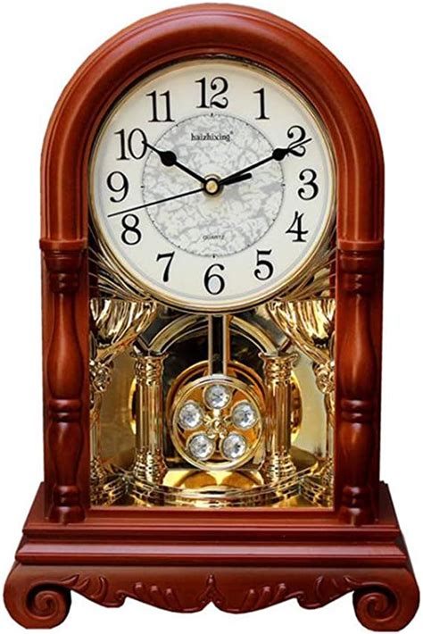 Sooiy Desk Clock Grandfather Clock Mantel Clock Mute Mantle Desk Clock