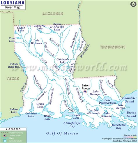 Louisiana Rivers Map List Of Rivers In Louisiana