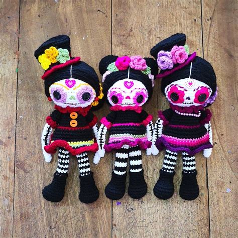Sugar Skull Doll Pattern Dia De Los Muertos Crochet Doll Etsy
