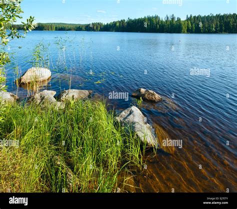Lake Summer View Finland Stock Photo Alamy