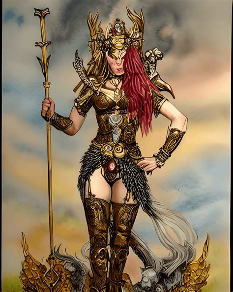 Freyja Norse Goddess Of Love Magic Fertility Gold War And · Creative Fabrica