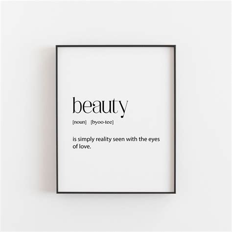Beautiful Quotes Beautiful Quote Beauty Definition Office Etsy Uk