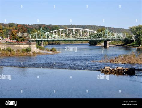 Two Steel Bridges That Connect The Cities Of Easton Pennsylvania And