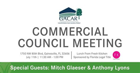 Gacar Commercial Council Meeting Gainesville Alachua County