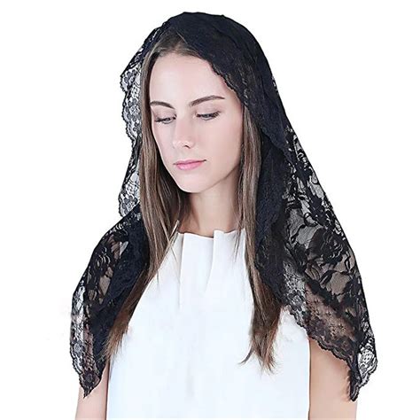 black chapel church veil lace catholic mantilla infinity mantilla catholic veil head covering
