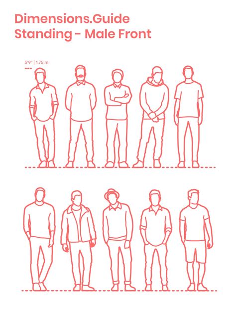 Standing Male Front Human Figure Sketches Silhouette Drawing Drawing People