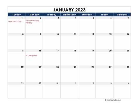 2023 Excel Calendar Spreadsheet Template Free Printable