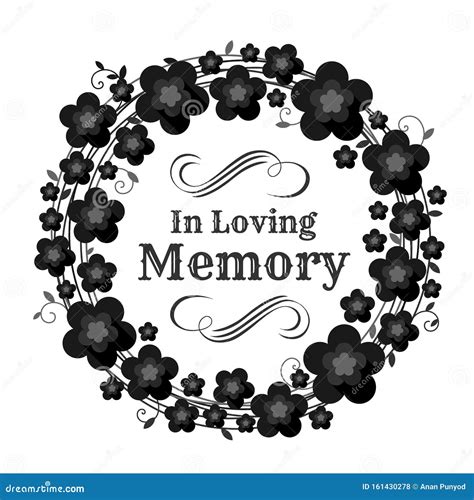 Memory Black Awareness Ribbon On White Background Mourning Symbol RIP Funeral Card Black