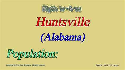 Huntsville Alabama Population In 2010 Digits In Three Youtube