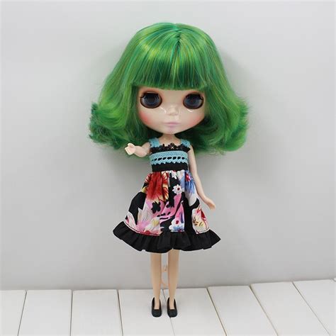 Free Shipping Cost Nude Blyth Doll Green Hair Factory Doll Suitable