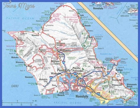 Urban Honolulu Map Tourist Attractions