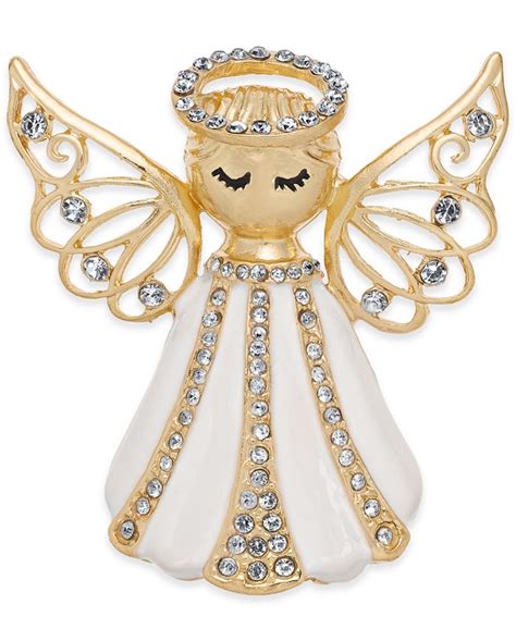 Charter Club Gold Tone Crystal Angel Pin Created For Macys And Reviews