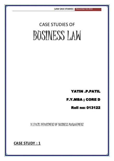 Maintenance of case records directly affects. business law case studies with solution | Business law ...