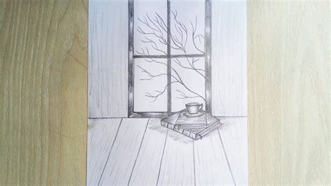 How To Draw Window View Using Pencil Sketch Drawing For Beginners