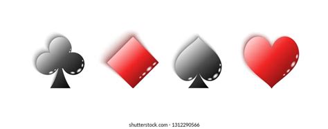 Playing Card Suits Set Four Symbols Stock Vector Royalty Free 1312290566