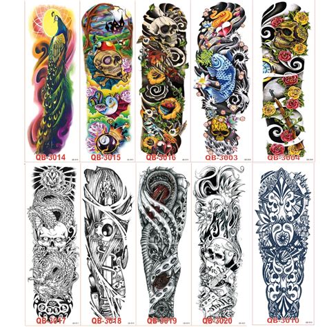 100pcslot Large Big Temporary Tattoos Stickers Full Arm Cool Fake