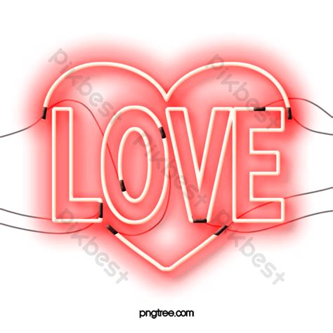 heart shaped love neon element png images psd free download pikbest