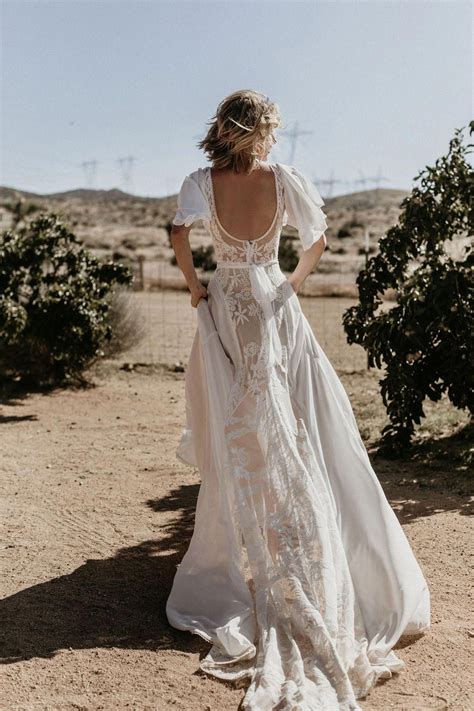 Hayley Romantic Bohemian Wedding Dress Dreamers And Lovers