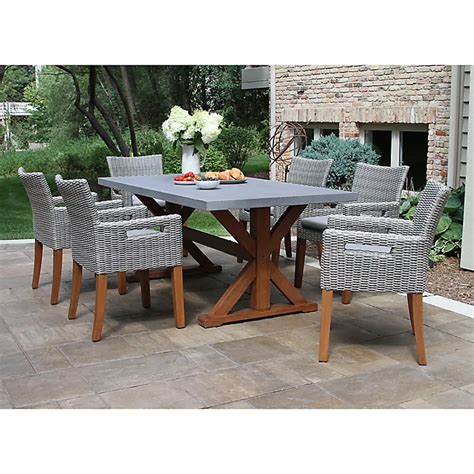 Outdoor Interiors Composite 7 Piece Outdoor Dining Set With Chairs In