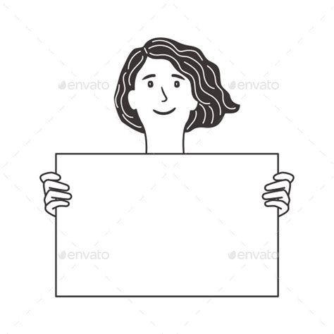 Girl Holds Blank Poster By Ssstocker Graphicriver