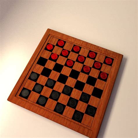 Checkers Board Game 3d Model By Firdz3d