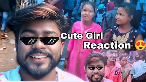 Cute Girl Reaction 😍 Flirting With Cute Girl ️ Viral Trending