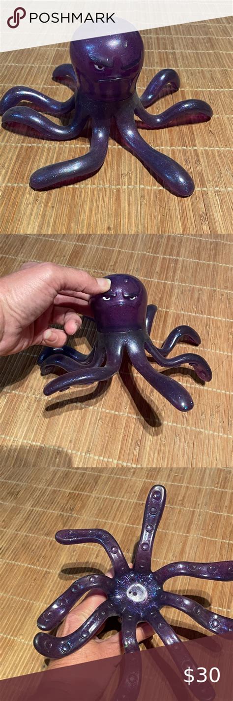 2009 Disney Pixar Toy Story 3 Stretch Purple Glitter Octopus 8