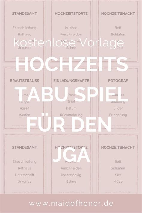 Angelehnt an den spieleklassiker erhaltet ihr eine vierseitige datei mit tabu. JGA IDEEN: Tabu-Spiel für den JGA oder die Brautparty zum ...