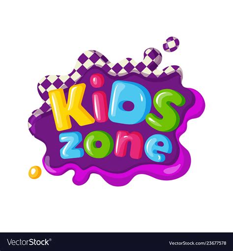 Children Playground Area Kids Zone Logo On White Vector Image